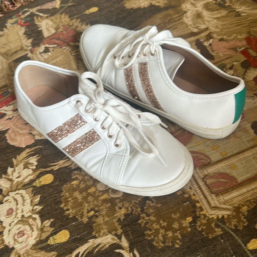 Gold glitter stripedMichelle McDowell Tennis Shoes Kelly green 8